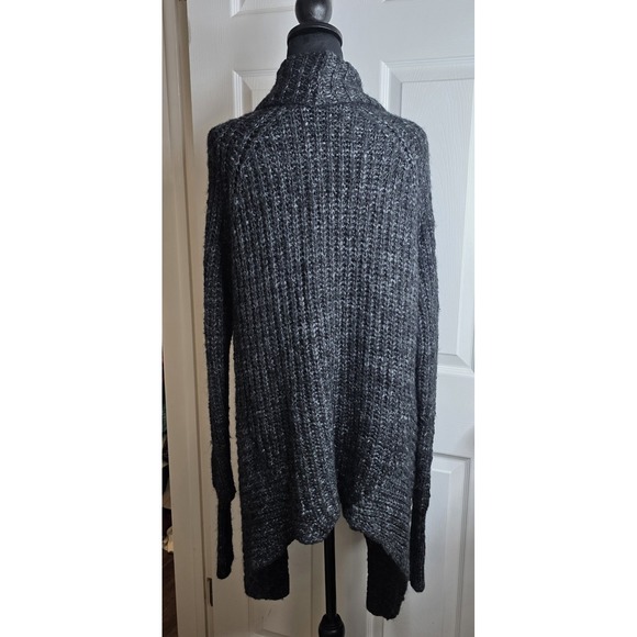 Express XL Gray Wool Acrylic Shawl Collar Open Front Long Knit Cardigan Sweater - Picture 2 of 7